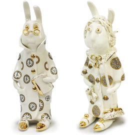 A set of porcelain sculptures "Pan Martin the Clever Man and Pani Marta the Hostess"